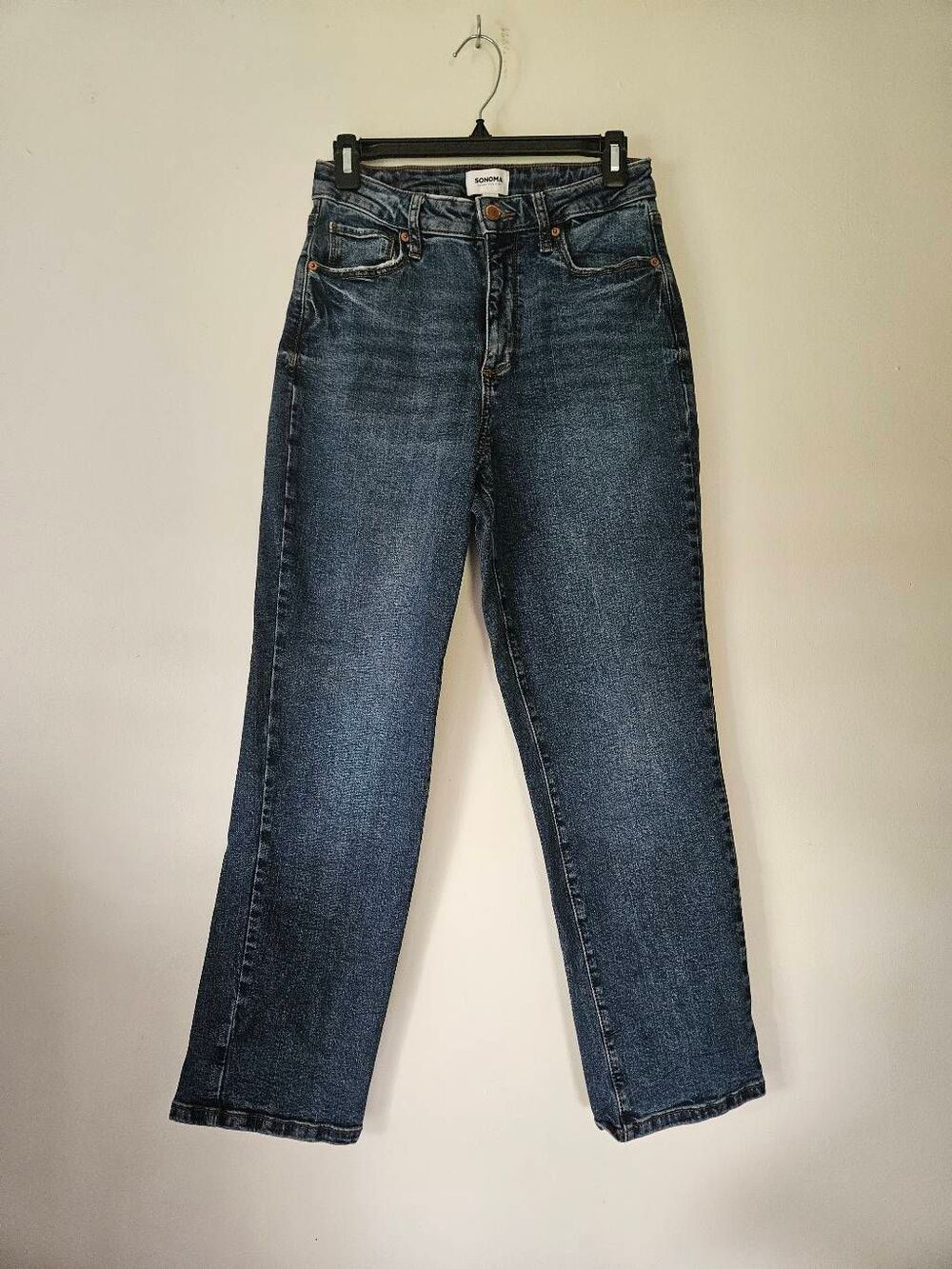 Sonoma High Rise Curvy Straight Jeans Women's Size 6R Medium Wash Stretch Denim